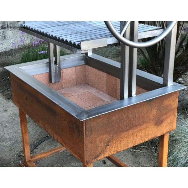 Stainless V Grate on an Argentine style cooking grill