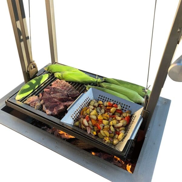 Argentina grill for cooking over wood or charcoal
