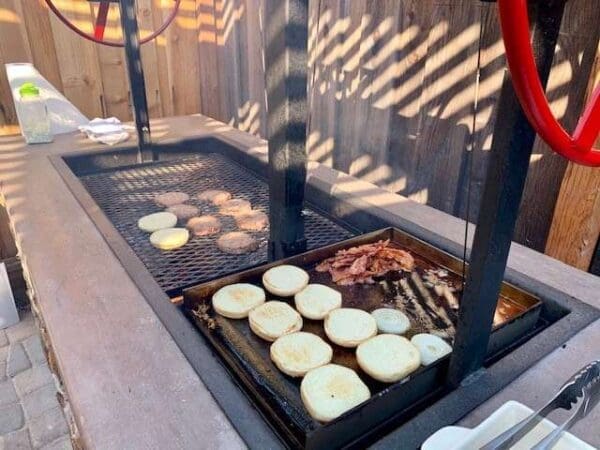 Stainless Steel Griddle being used on a Santa Maria Drop in Frame insert