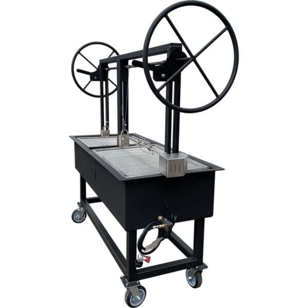 XL portable grill for charcoal and wood.
