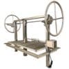Santa Maria open fire grill with dual crank configuration. This open fire grill design is perfect for Brick bbq Grill islands.