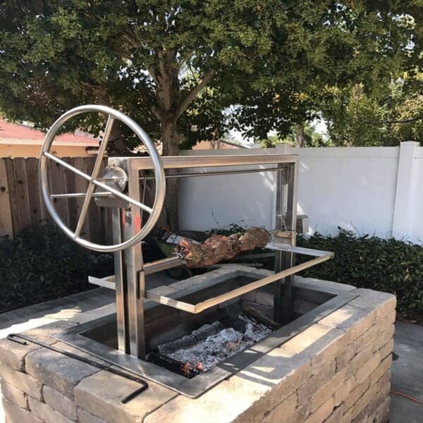Western style BBQ grill for outdoor kitchen brick island