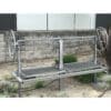 Large wood burning charcoal grill insert for brick island
