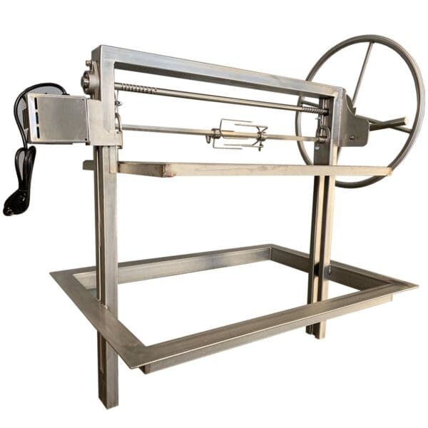 Classic stainless outdoor grill insert with rotisserie