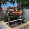Whole hog roast on a built in Gaucho grill spit