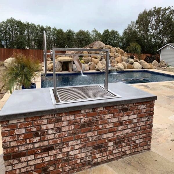 Grill insert for brick island