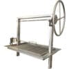 Santa Maria Barbecue Commercial Grill with a rotisserie grilling option. Perfect masonry grill for custom built kitchen island.