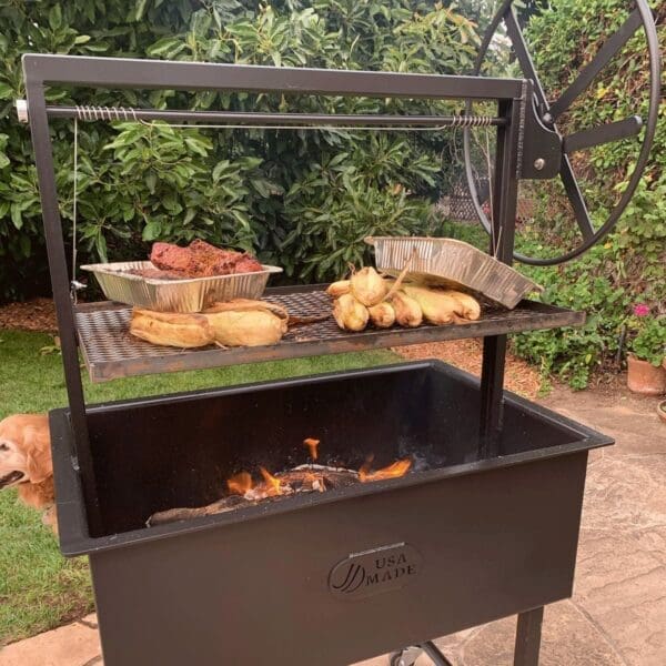 Grilling corn on a Gaucho grill