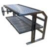 Gaucho grill for chimney installation with front wheel and adjustable grate