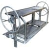 High end stainless grill with upper and lower racks for cooking and finishing steaks