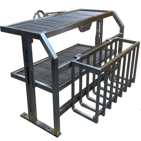 Argentinian style grill insert with brasero in stainless steel
