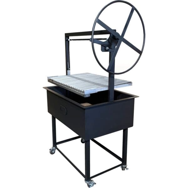 Freestanding grill with Argentine V grate