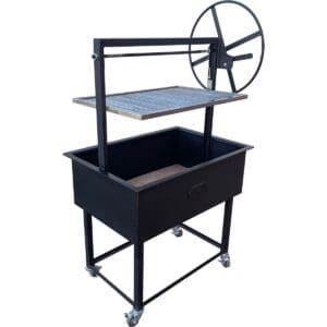 A portable Santa Maria grill to grill over live fire
