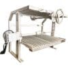 Argentine grill insert for fireplace with rotisserie