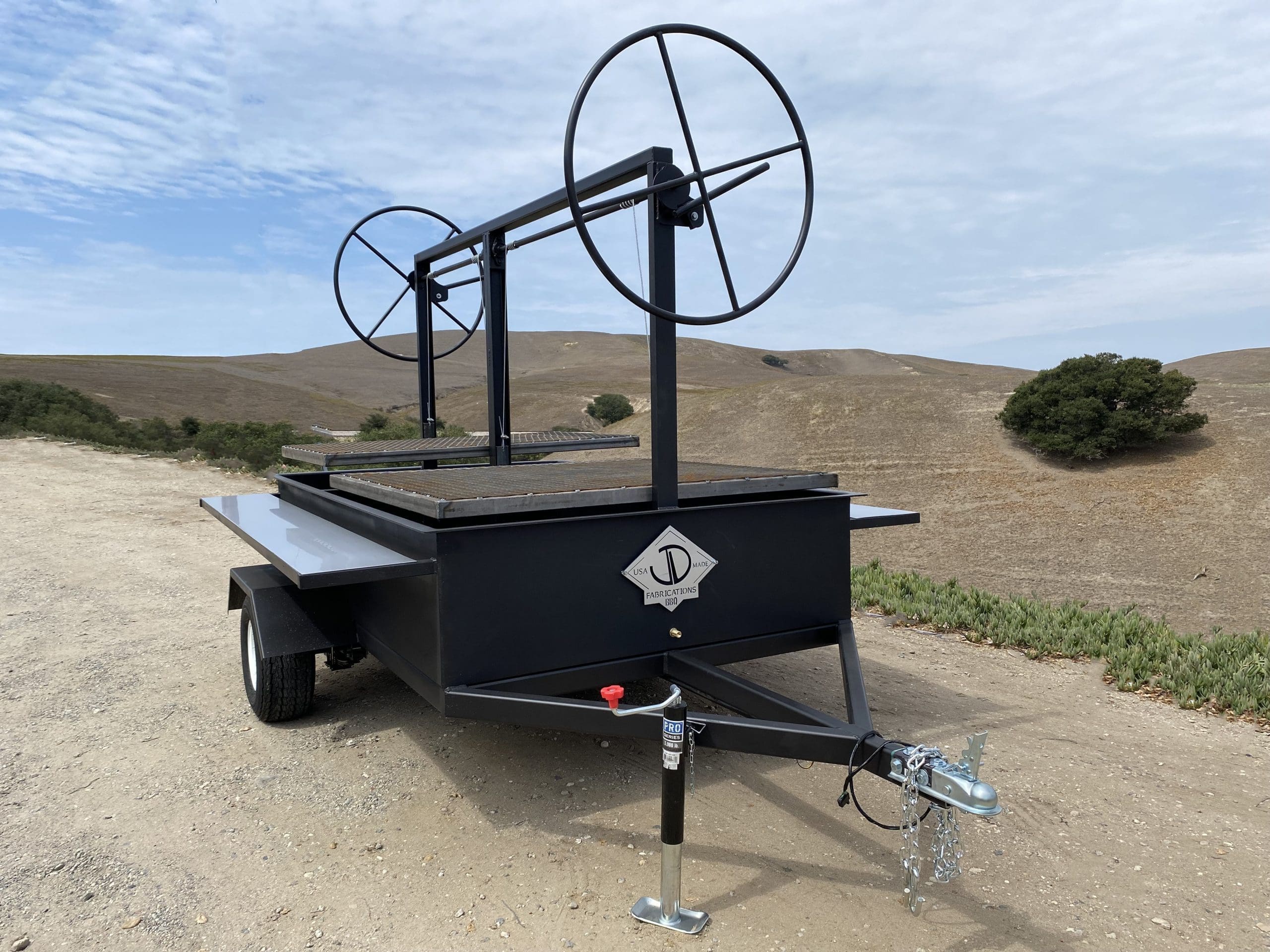 Santa Maria BBQ Trailer Pit on a trailer
