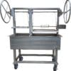 Live fire heavy duty stainless steel portable grill for burning wood or charcoal