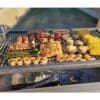 Stainless rod grate for wood burning bbq.