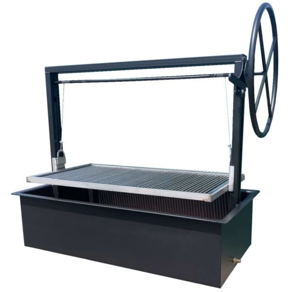Steel bbq grill for cooking with charcoal