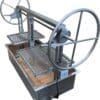 A grill with two cooking surfaces for lifting the food off of the charcoal bed allows easy temperature control.