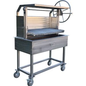 All stainless steel Argentine style grill with height adjustable grate