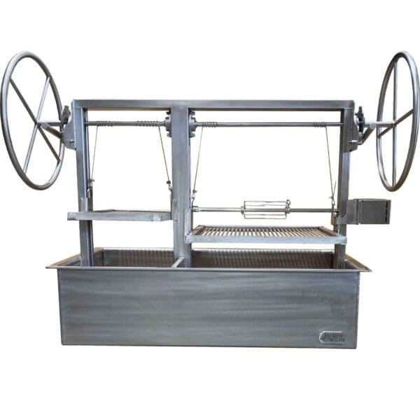 Commercial grade bbq grill for charcoal and wood fires.