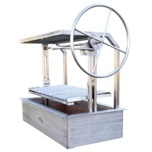 Retrofit stainless charcoal grill for an outdoor kitchen opening