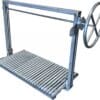 Stainless Argentine Grill with Stainless Argentine V Grates. Designed to be bolted into BBQ Island.